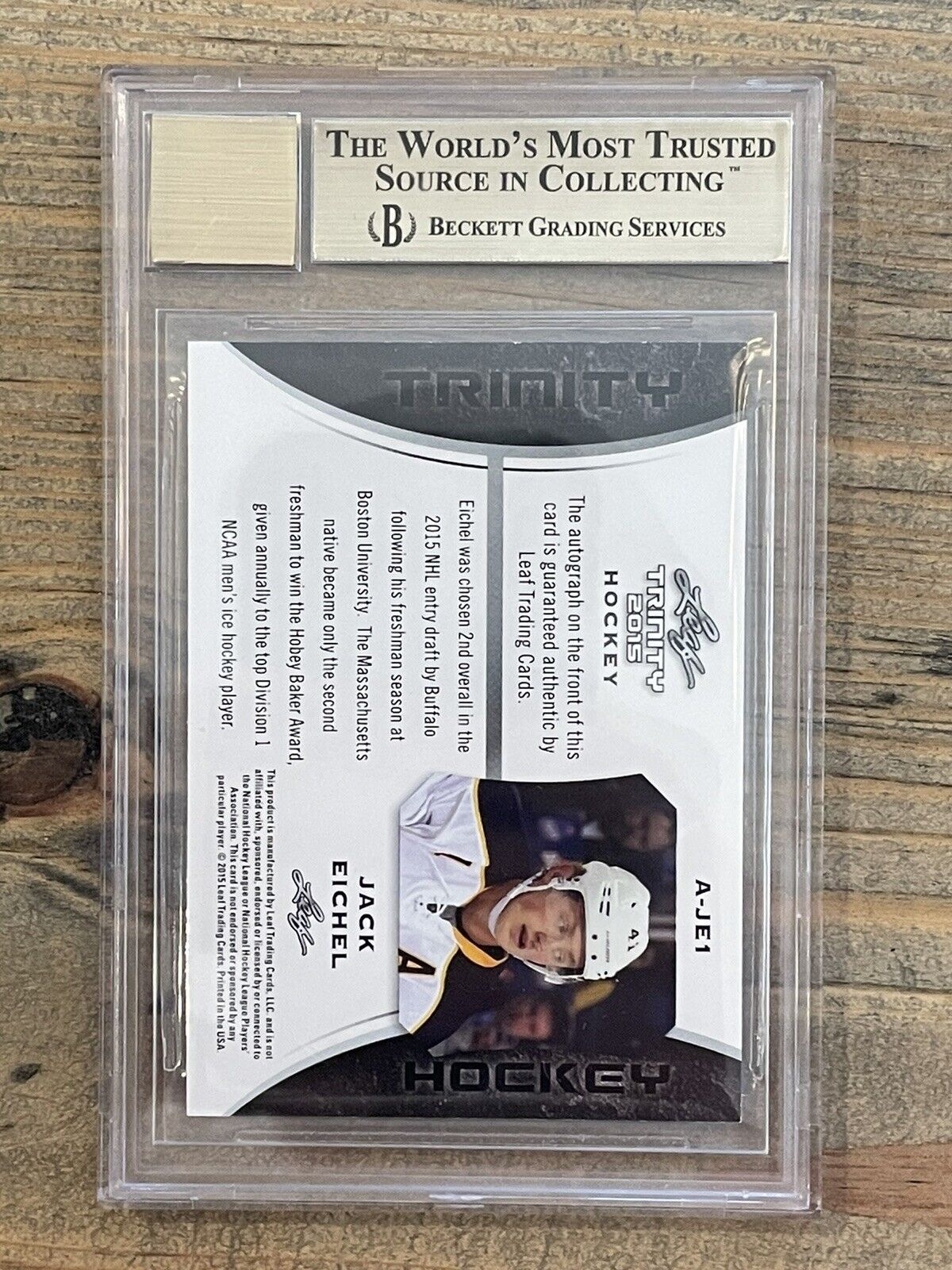 Jack Eichel 2015 LEAF Trinity Silver Spectrum Autograph RC #d 3/5 BGS 9.5 Gem MT