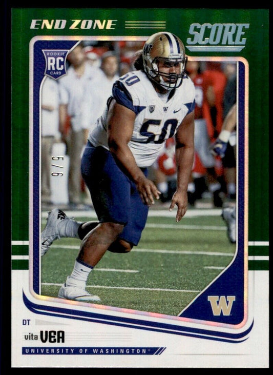 2018 Score End Zone Vita Vea Autograph RC Auto 5/6 Washington Huskies #341