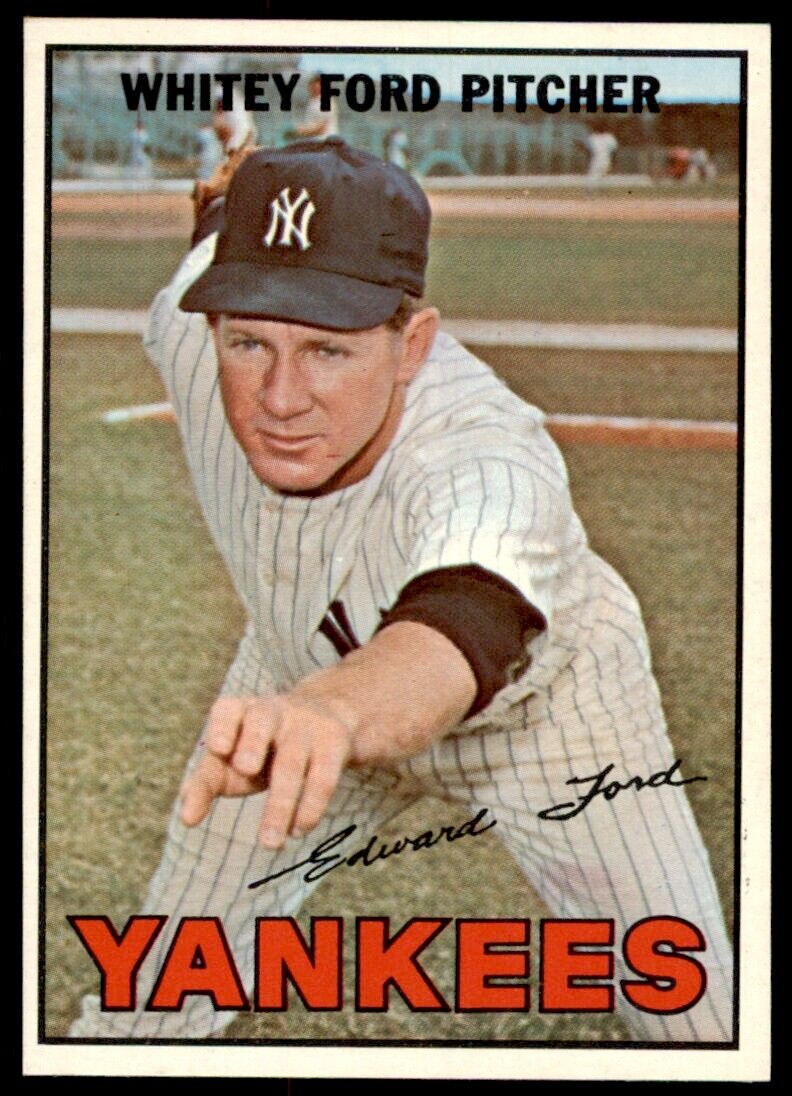 1967 Topps Whitey Ford NMCENTEREDSHAR Yankees #5 *Noles2148*