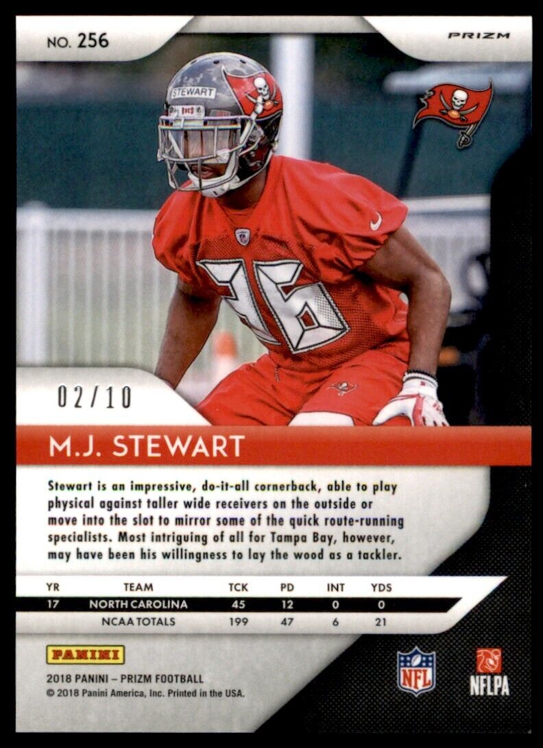 2018 Panini Prizm Gold M.J. Stewart RC 02/10 Buccaneers #256 *Noles2148*