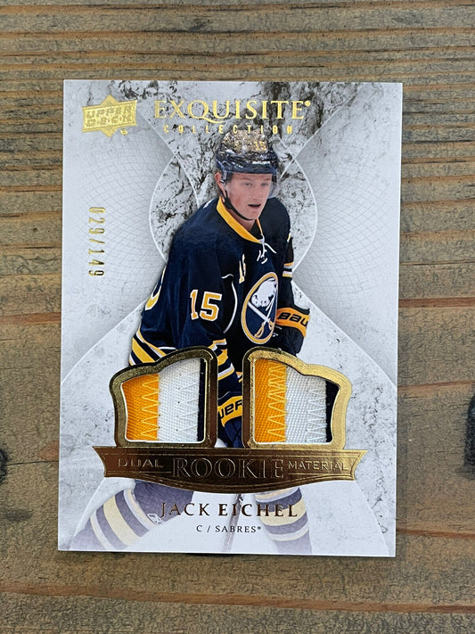 2015-16 Black Diamond Exquisite JACK EICHEL RC Dual Material 3CLR Patch #d/149