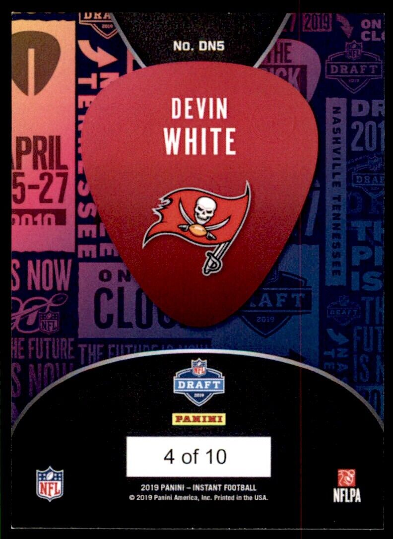 2019 Panini Instant Draft NIght Devin White RC Rookie 4/10 Bucs #DN5