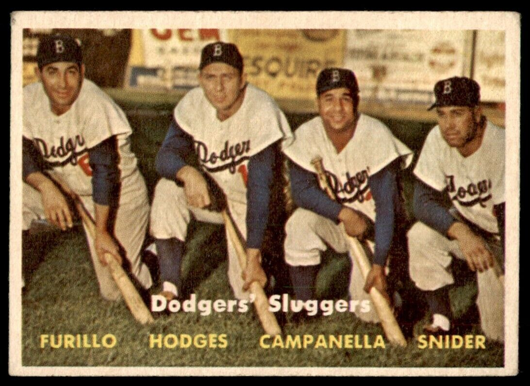 1957 Topps Dodgers' Sluggers (Carl Furillo/Gil Hodges/Roy Campanella/Duke