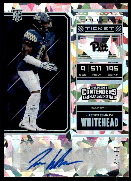 2018 Panini Contenders Draft Cracked Ice Jordan Whitehead Auto RC 11/23 #373