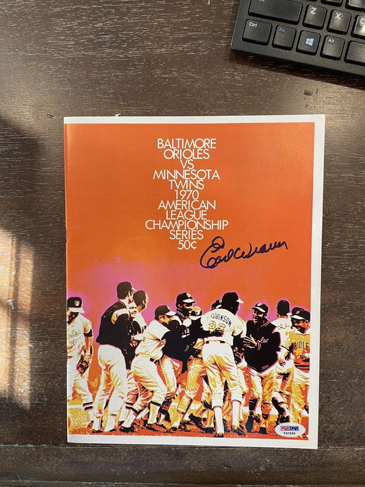 Earl Weaver HOF Orioles Signed Autograph Auto 1970 ALCS Game Program RARE PSADNA