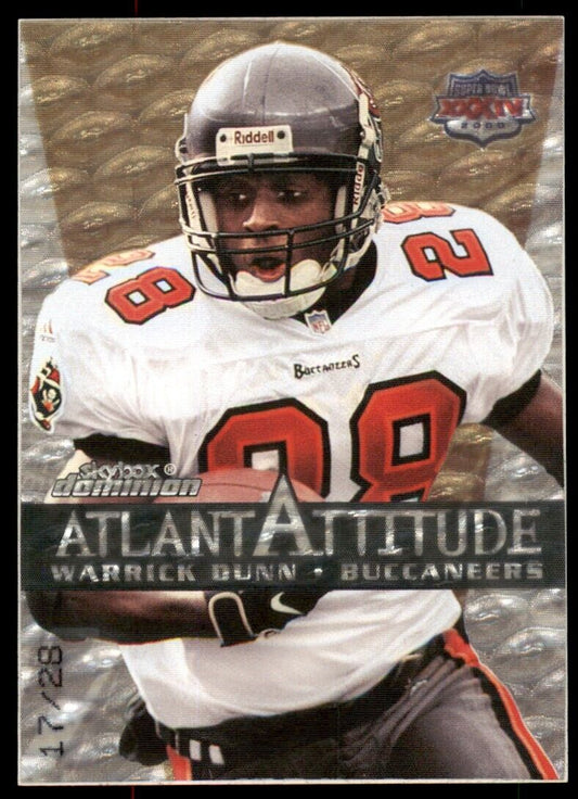 1999 SkyBox Dominion Atlantattitude WARP TEK SSP Warrick Dunn #d/28 Bucs #5AA