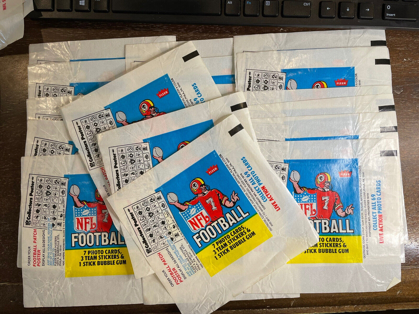 19x Lot 1979 Fleer Football Wax Pack Wrapper - RARE *Noles2148*