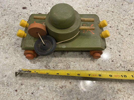 Playskool USA Antique Wooden Tank Take a Part Vintage Army -As Shown *Noles2148*