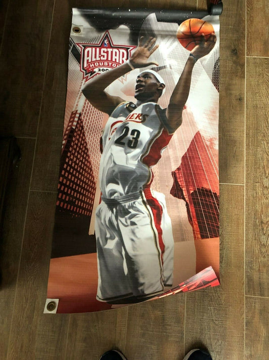 2006 LEBRON JAMES NBA ALL STAR GAME GAME HUNG BANNER MVP RARE TOYOTA CENTER 1/1