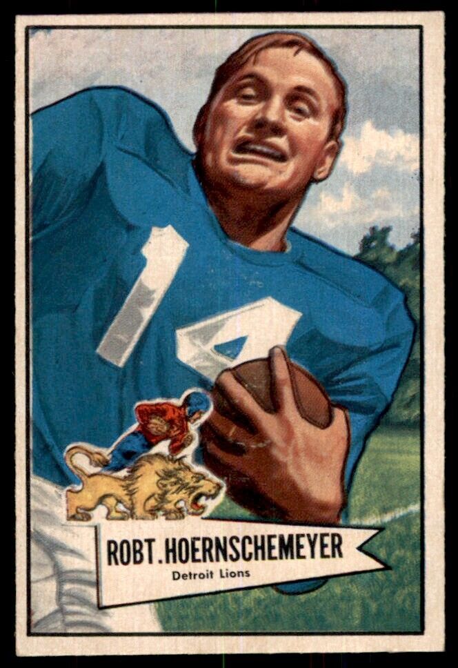 1952 Bowman Small Bob Hoernschemeyer NM Detroit Lions #79 *Noles2148*