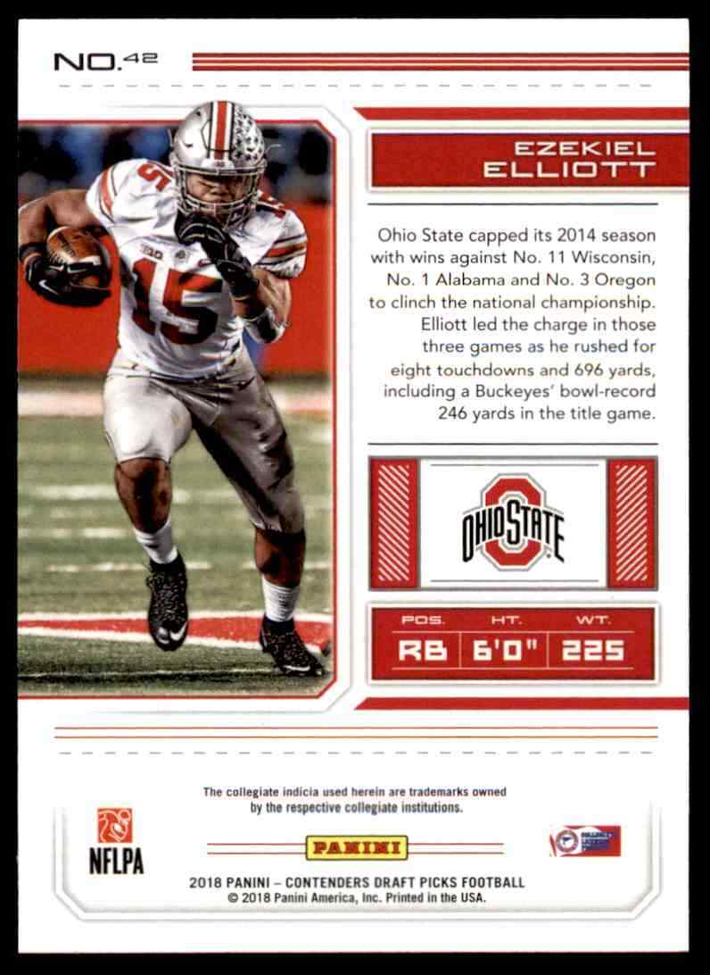 2018 Panini Contenders Draft Ezekiel Elliot Cowboys #42 *Noles2148* Cs 10=Fs