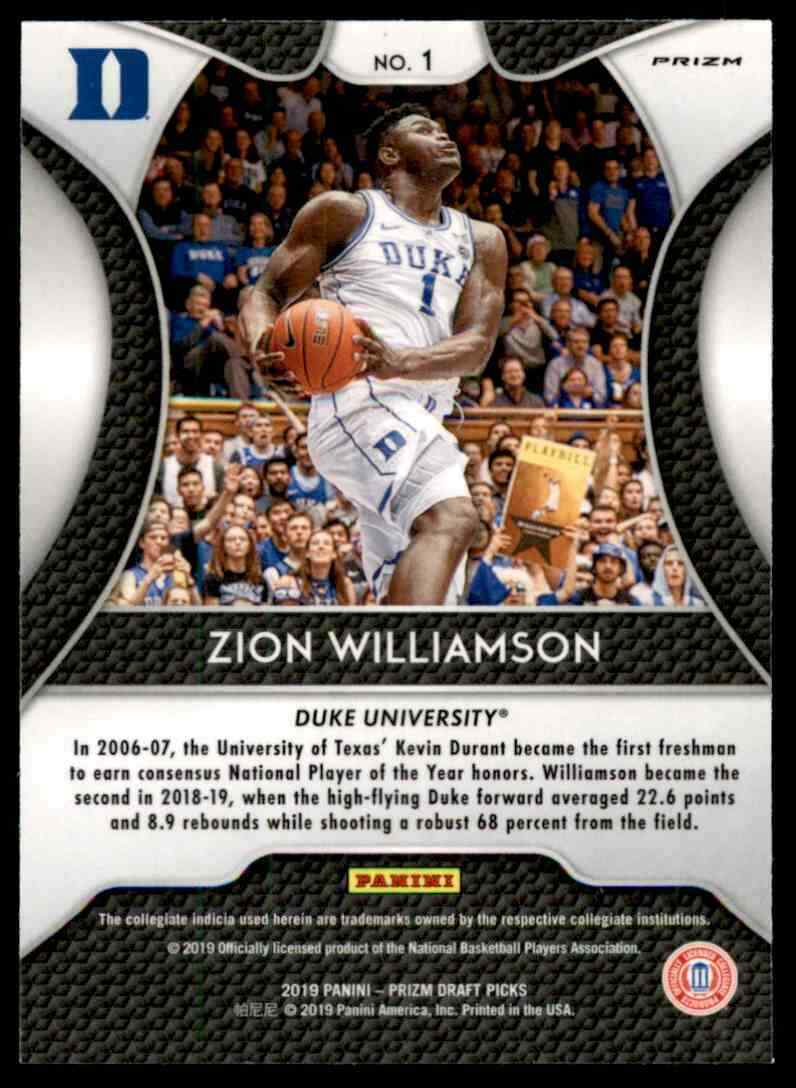 2019-20 Panini Prizm Draft Pink Pulsar Zion Williamson RC RARE* Pelicans #1