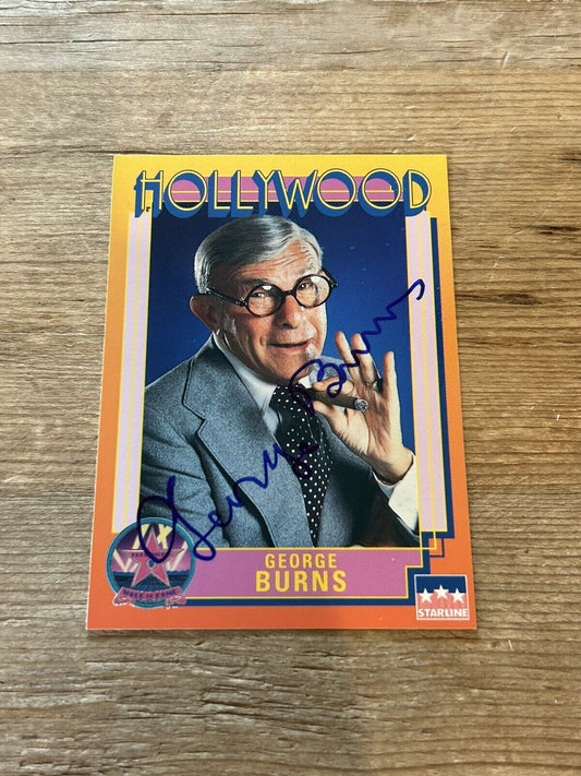 1991 Starline Hollywood George Burns Comedian #63 Autograph Auto *Noles2148*