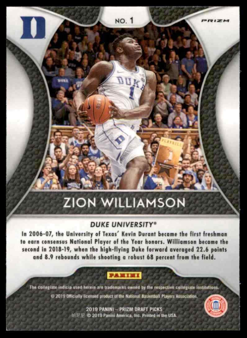 2019-20 Panini Prizm Draft Pink Pulsar Zion Williamson RC RARE Duke Pelicans #1