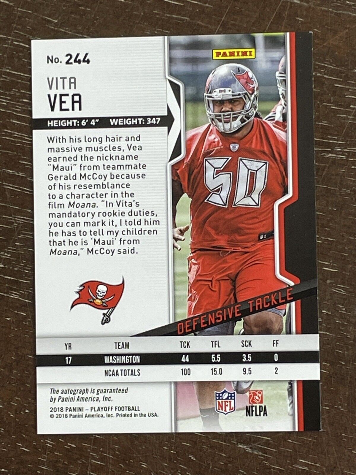 2018 PANINI PLAYOFF ROOKIE AUTOGRAPH VARIATIONS 4TH DOWN VITA VEA RC AUTO #d /10