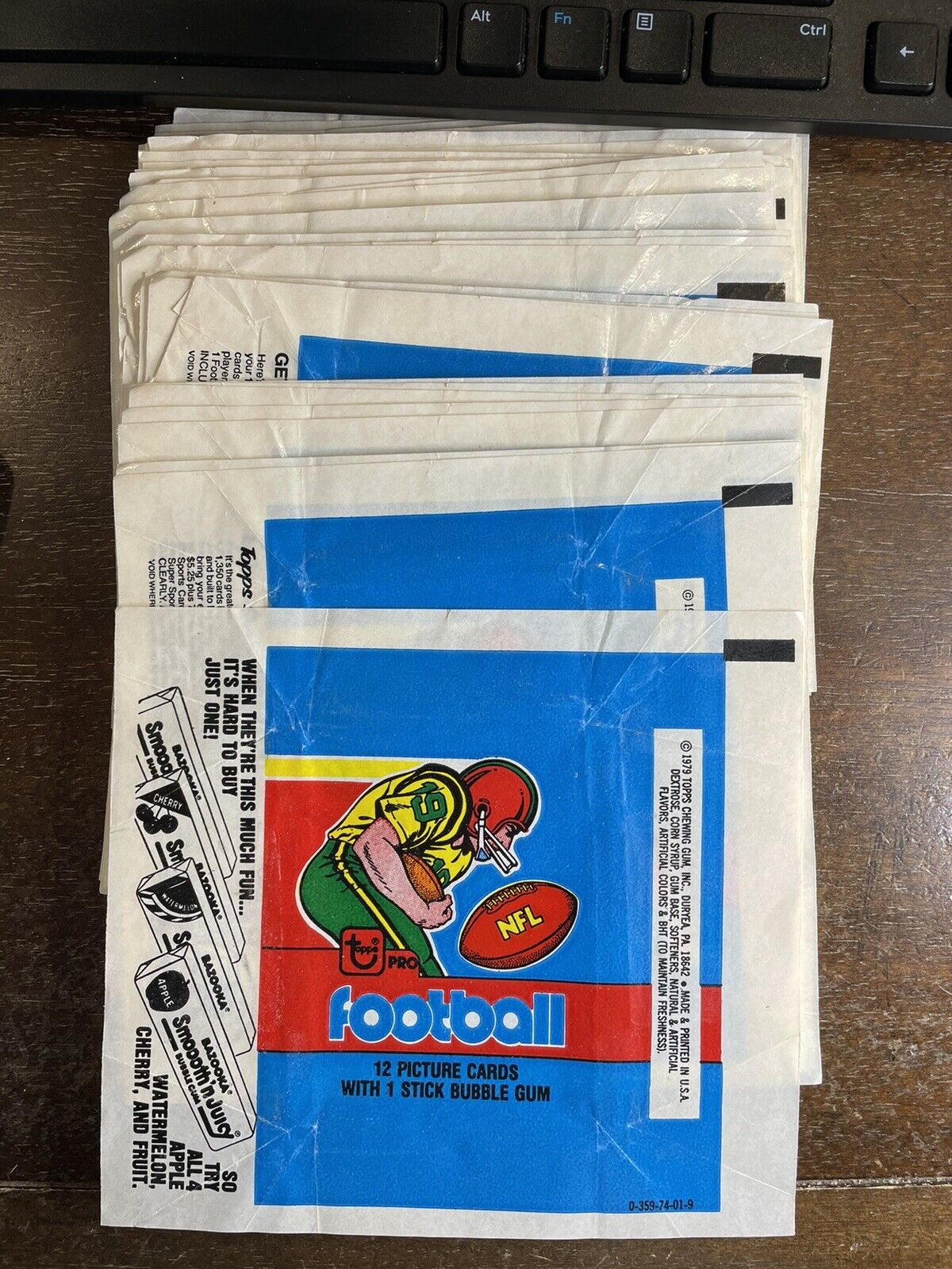 41x Lot 1979 Topps Football Wax Pack Wrapper - Earl Campbell & Williams RC Year