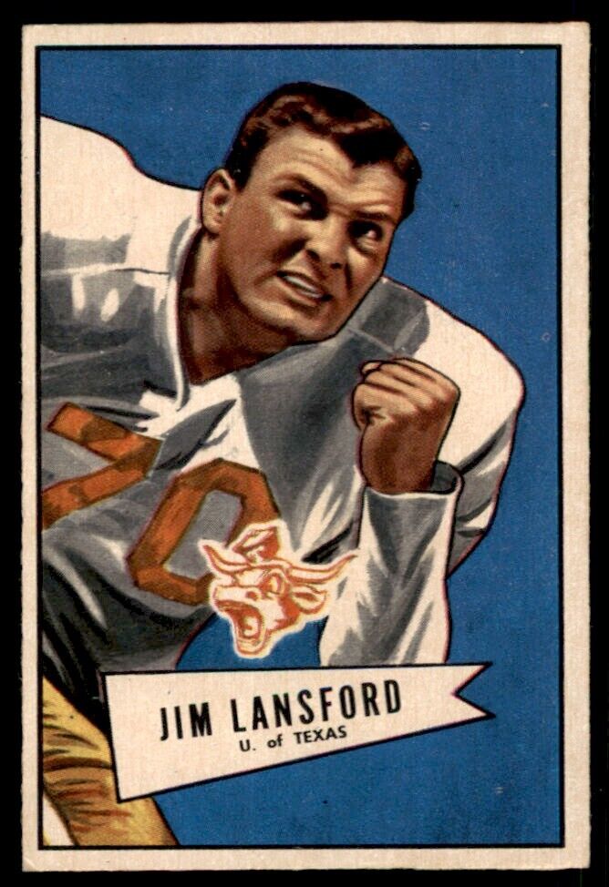 1952 Bowman Small LAST CARD Jim Lansford RC Rookie VG+Scratch Texans #144