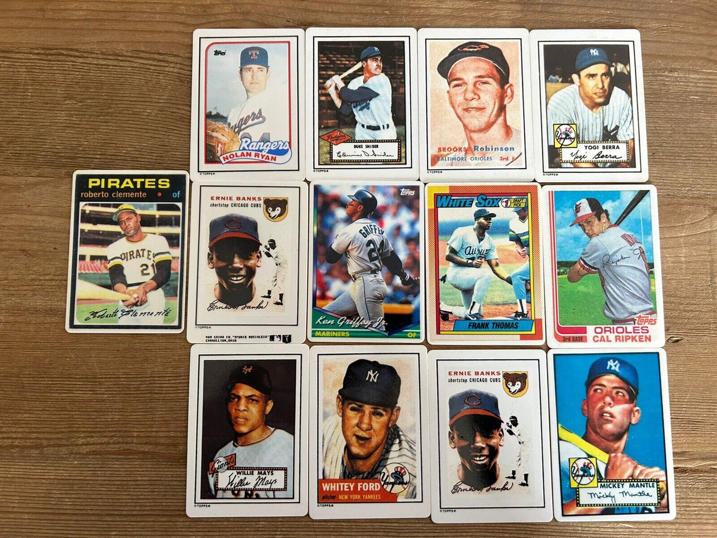 14x Lot World's Thinnest Porcelain Baseball Mantle RC Mays Ripken Banks Loaded