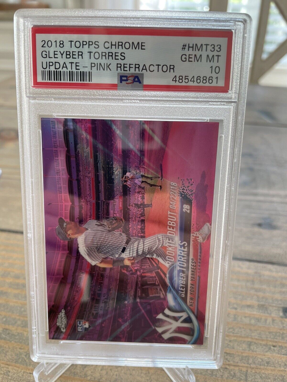 2018 Topps Chrome Update Pink Refractor Gleyber Torres RC HMT33 PSA 10 GEM MINT