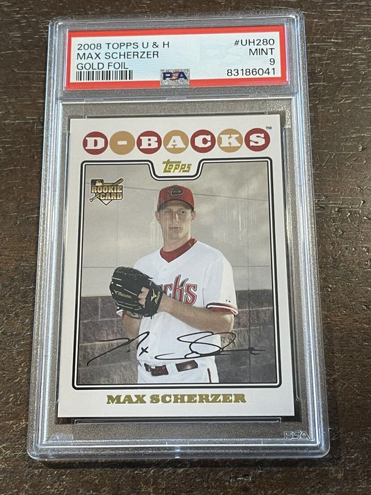 2008 Topps Update Gold Foil #280 Max Scherzer RC Rookie PSA 9 Rangers *Noles2148