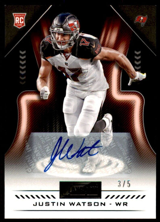 2018 Panini Playbook BLACK Justin Watson Auto RC 3/5 Bucs Chiefs #185