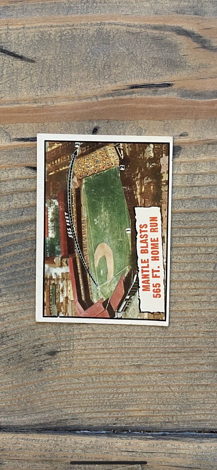 1961 Topps Mickey Mantle Blasts 565 FT. Homerun #406 NICE! *Noles2148*