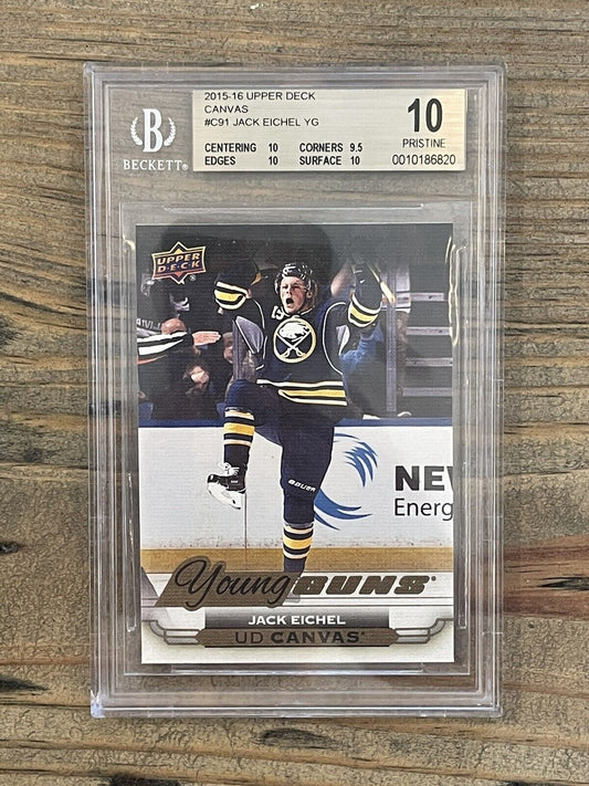 2015 Upper Deck Canvas Young Guns Jack Eichel YG #C91 BGS 10 PRISTINE Rookie RC