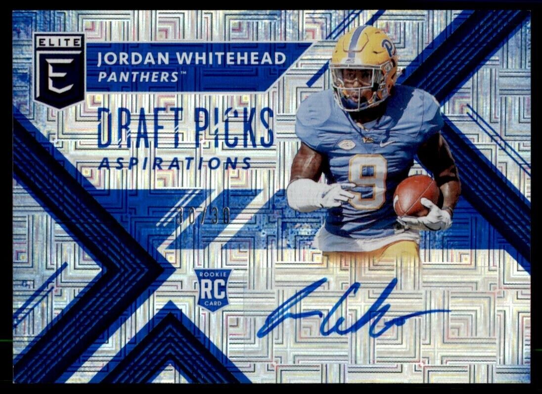 2018 Panini Elite Draft Picks Autographs Blue Jordan Whitehead Auto RC /30 #241