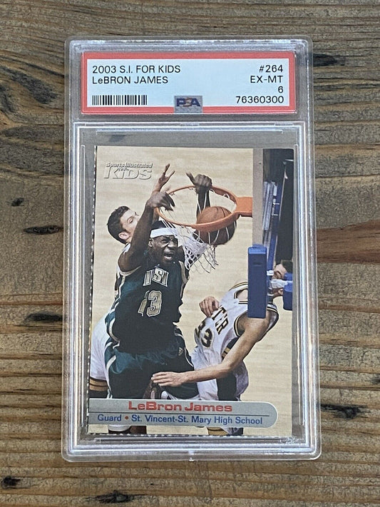 2003 S.I. For Kids LeBron James Rookie Card RC #264 PSA 6 EX-MINT *Noles2148*