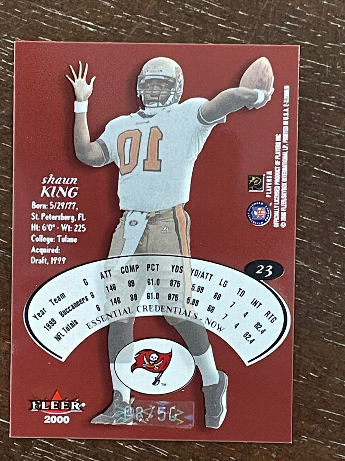 2000 Fleer EX Essential Credentials Now Shaun King #d 8/50 Bucs *Noles2148*