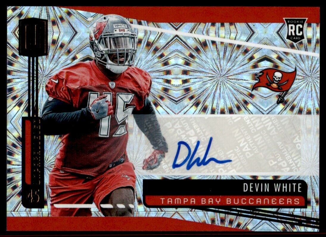 2019 Panini Unparalleled Fireworks Devin White Auto RC 2/5 Bucs #190