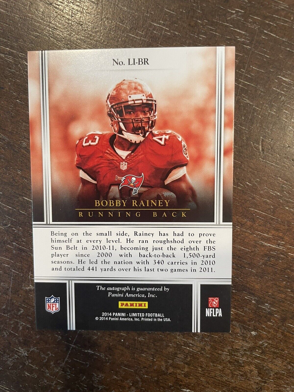 2014 Panini Limited Limited INK 1/1 Bobby Rainey ONE OF ONE Auto RC BLACK