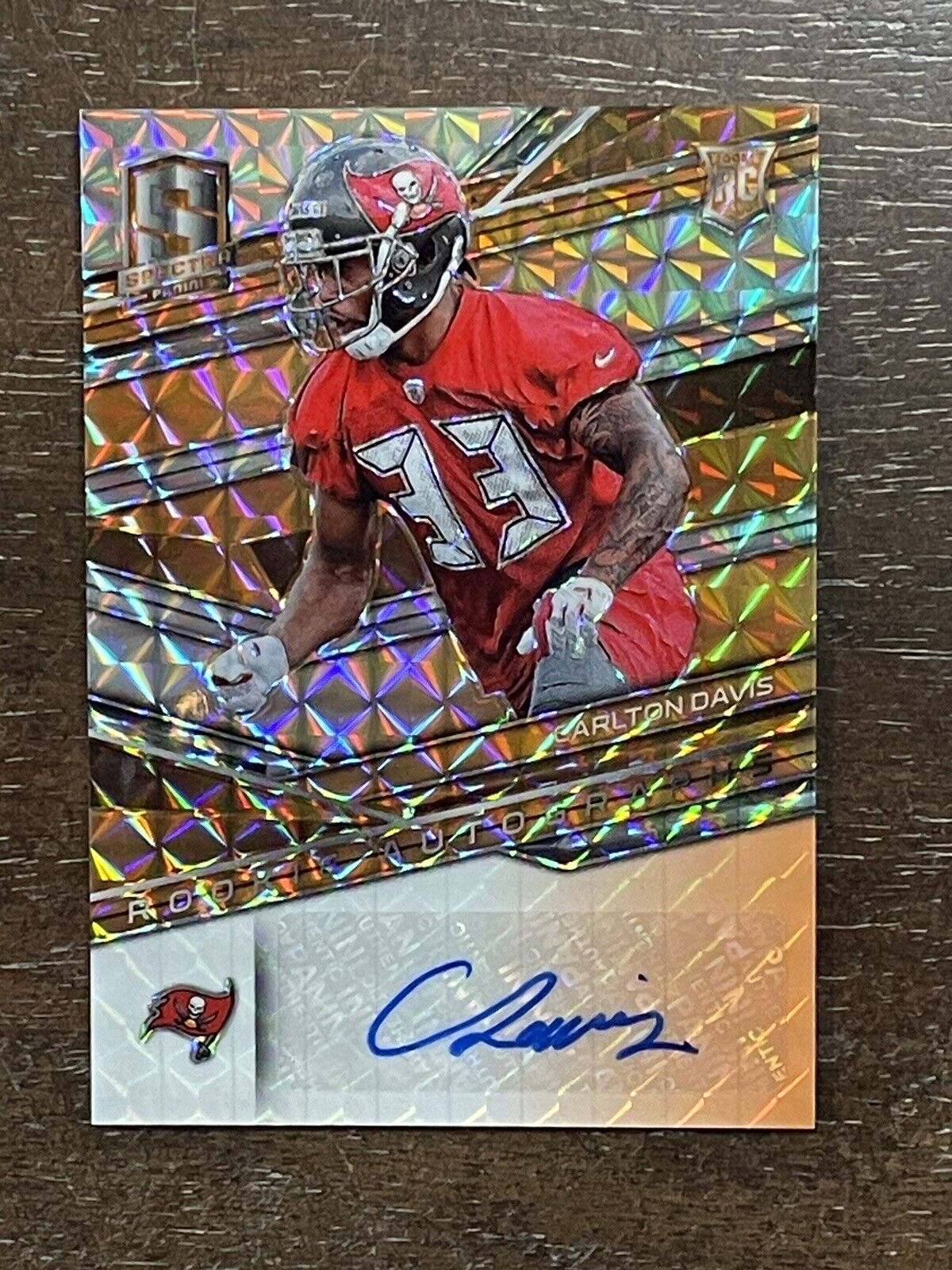 2018 Panini Spectra Carlton Davis RC Orange Autograph Auto #d 9/10 *Noles2148*