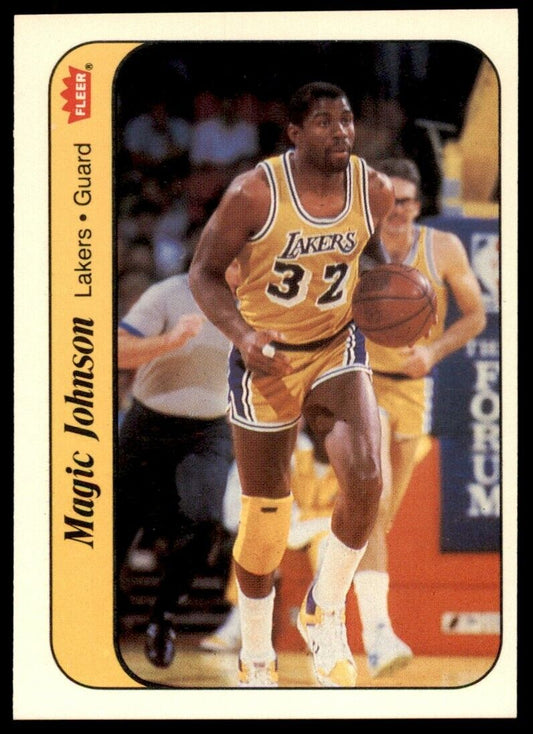 1986-87 Fleer Stickers Magic Johnson NICE Lakers #7 *Noles2148*