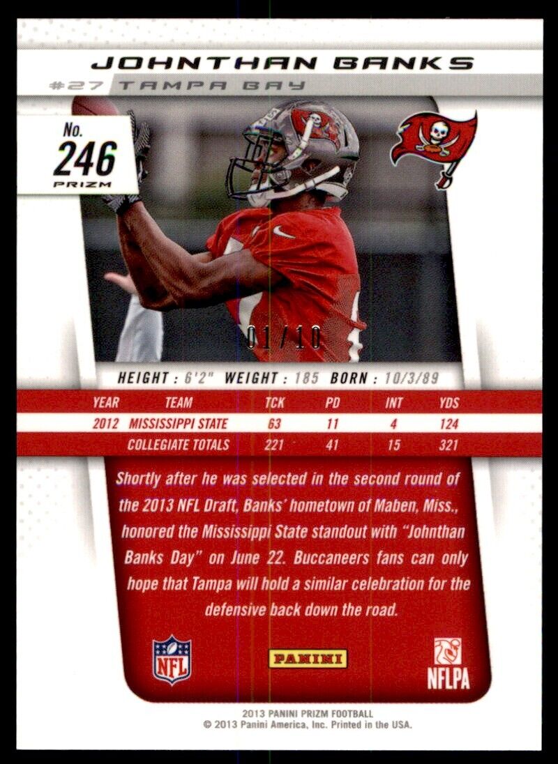 2013 Panini Prizm Prizms Gold Johnthan Banks RC 01/10 Buccaneers #246