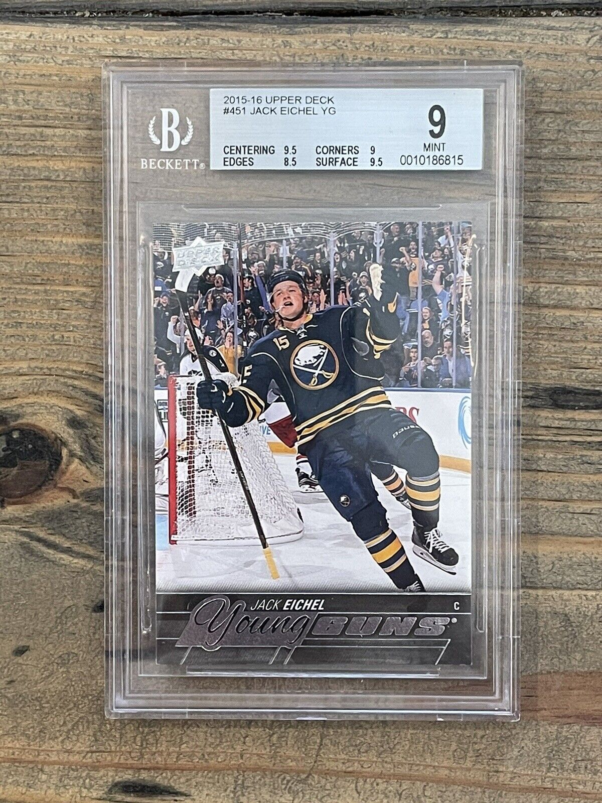 2015-16 Upper Deck Young Guns #451 Jack Eichel Rookie RC BGS 9 *Noles2148*