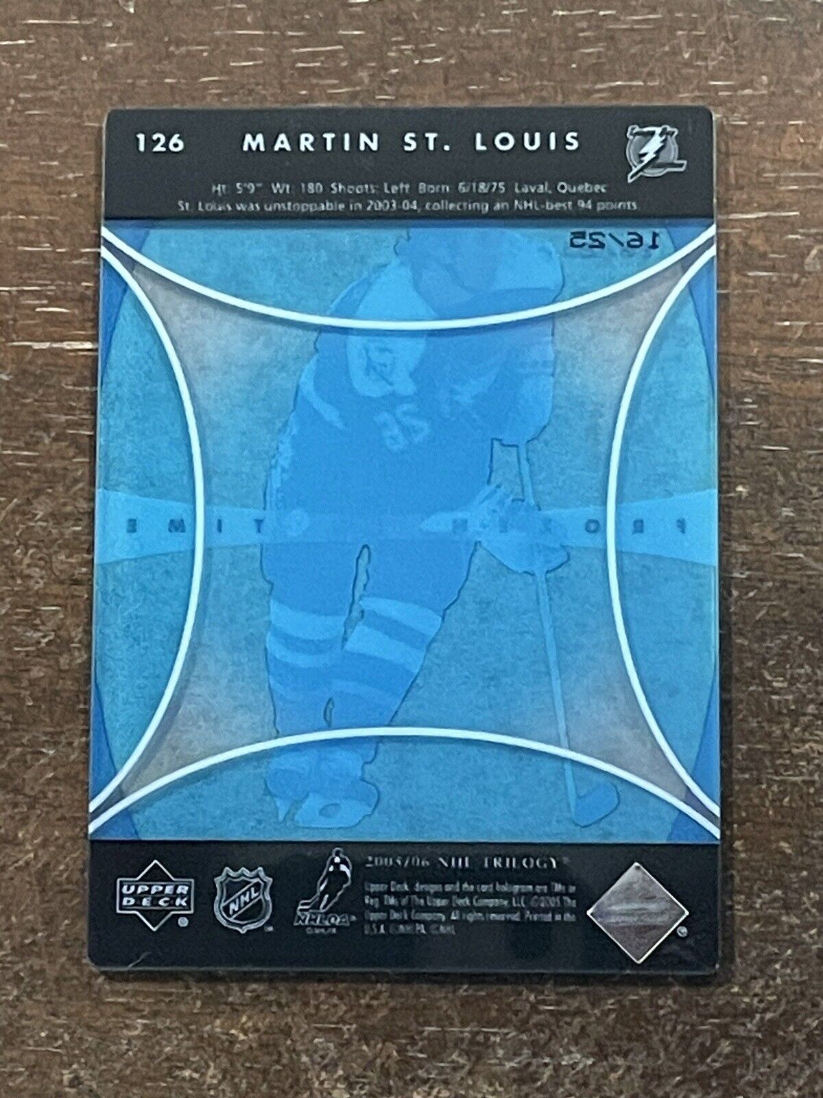 2005-06 Trilogy Martin St. Louis Frozen In Time Crystal #d 16/25 SSP *Noles2148*