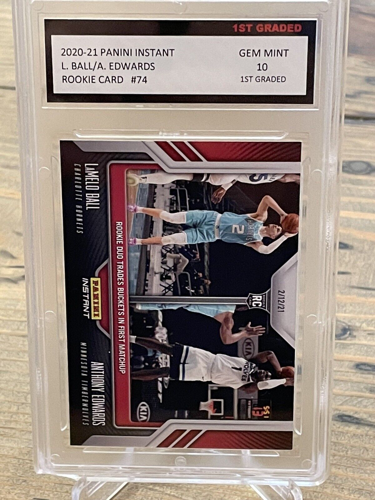 Lamelo Ball & Anthony Edwards 2020 Panini Instant /1286 Rookie RC 1st Graded 10