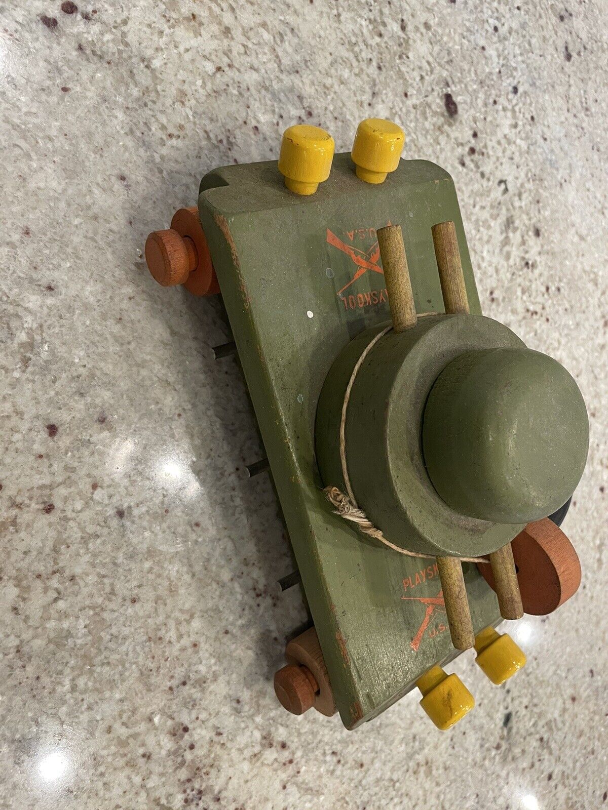 Playskool USA Antique Wooden Tank Take a Part Vintage Army -As Shown *Noles2148*