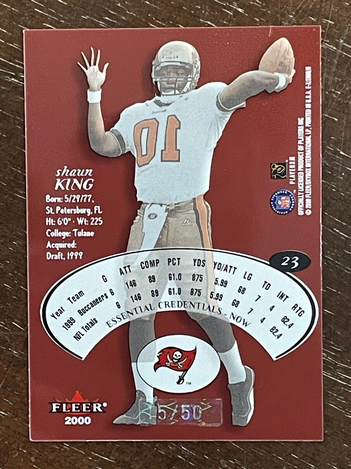 2000 Fleer EX Essential Credentials Now Shaun King #d 15/50 Bucs *Noles2148*