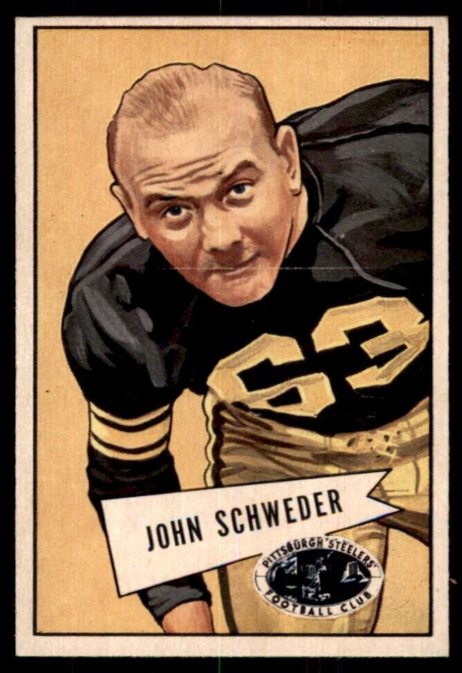 1952 Bowman Small John Schweder RC Rookie NM Pittsburgh Steelers #72 *Noles2148*