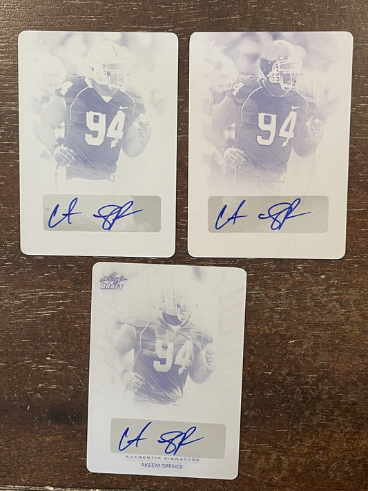 3x 2013 Leaf Draft Printing Plate Akeem Spence Magenta Black Cyan Auto RC 1/1!!