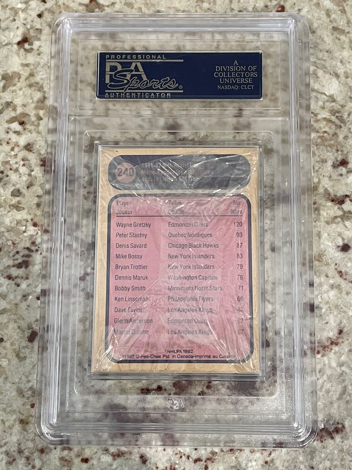 1982 OPC O-Pee-Chee Cello Pack Wayne Gretzky #237-Back PSA 8 RARE *Noles2148*