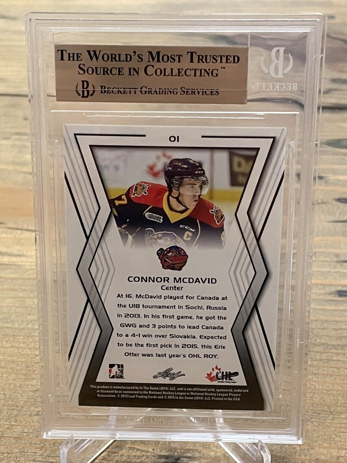 2015 ITG CHL Draft Silver Connor McDavid RC Pre Rookie /500 BGS 9.5 *Noles2148*