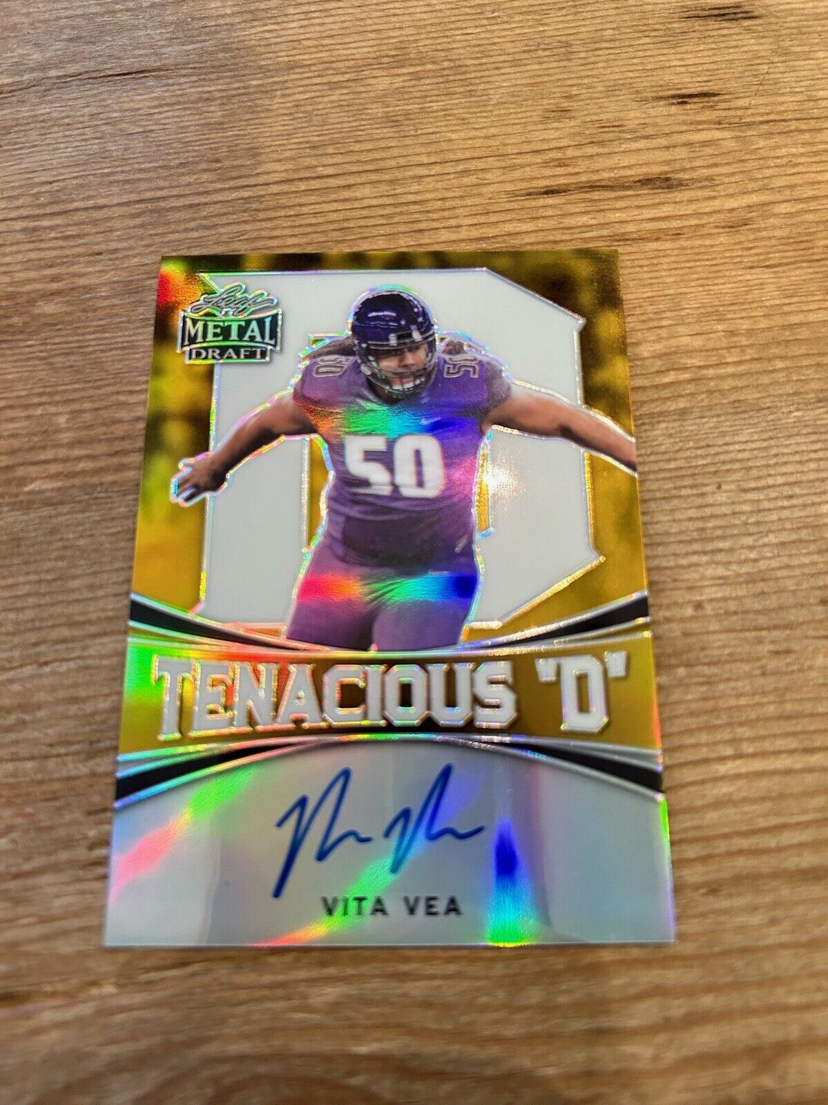 2018 Leaf Metal Vita Vea Tenacious D Prismatic Gold RC Auto #d 1/1 *Noles2148*