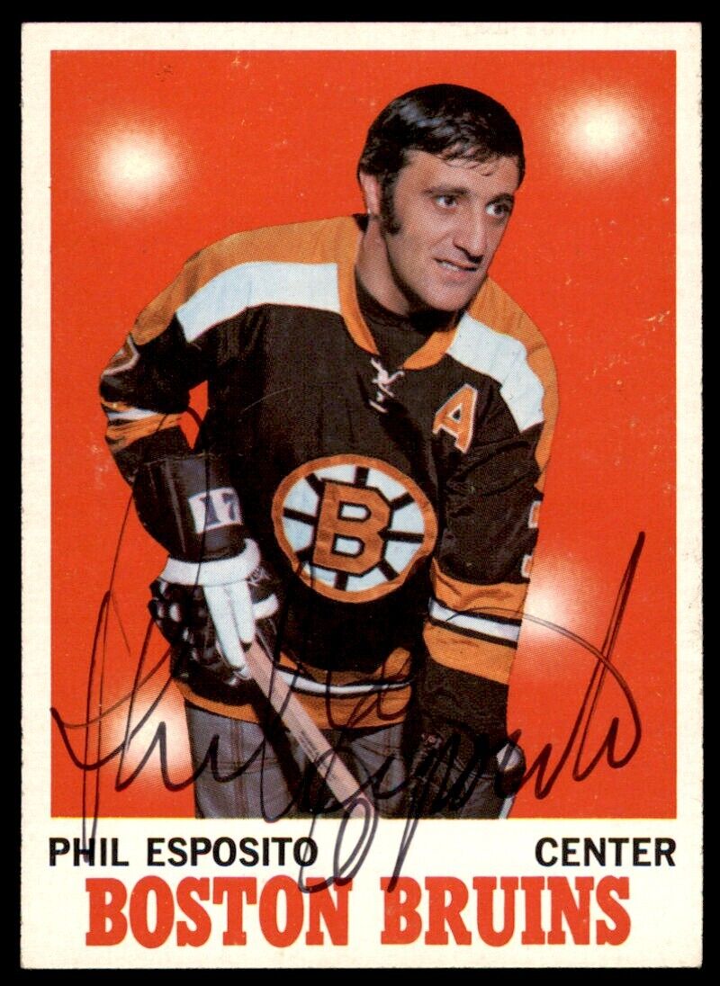 1970-71 Topps Phil Esposito On Card IP Auto NMBEAUTY Bruins #11 *Noles2148*