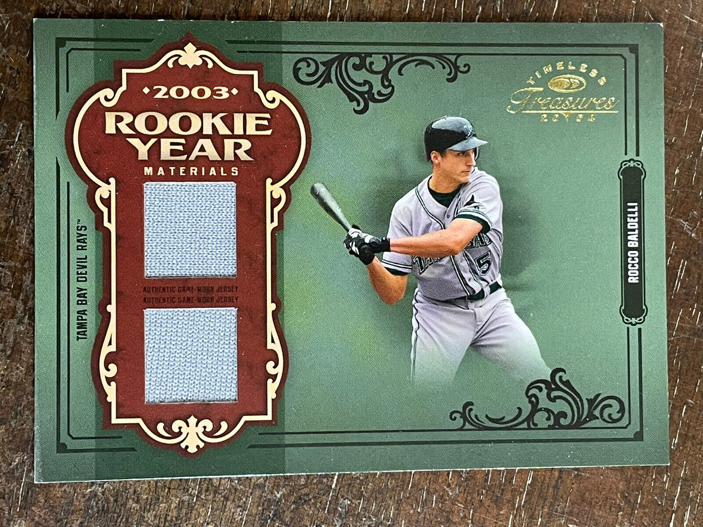 2004 Timeless Treasures Rookie Year Jersey # Materials Rocco Baldelli #d 2/5 WOW