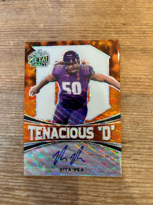 2018 Leaf Metal Vita Vea Tenacious D Prismatic Orange RC Auto #d 2/3 *Noles2148*