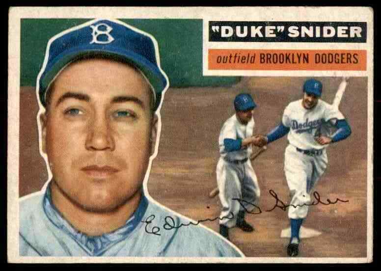 1956 Topps Duke Snider Gray Back SurfaceSratches Dodgers #150 *Noles2148*