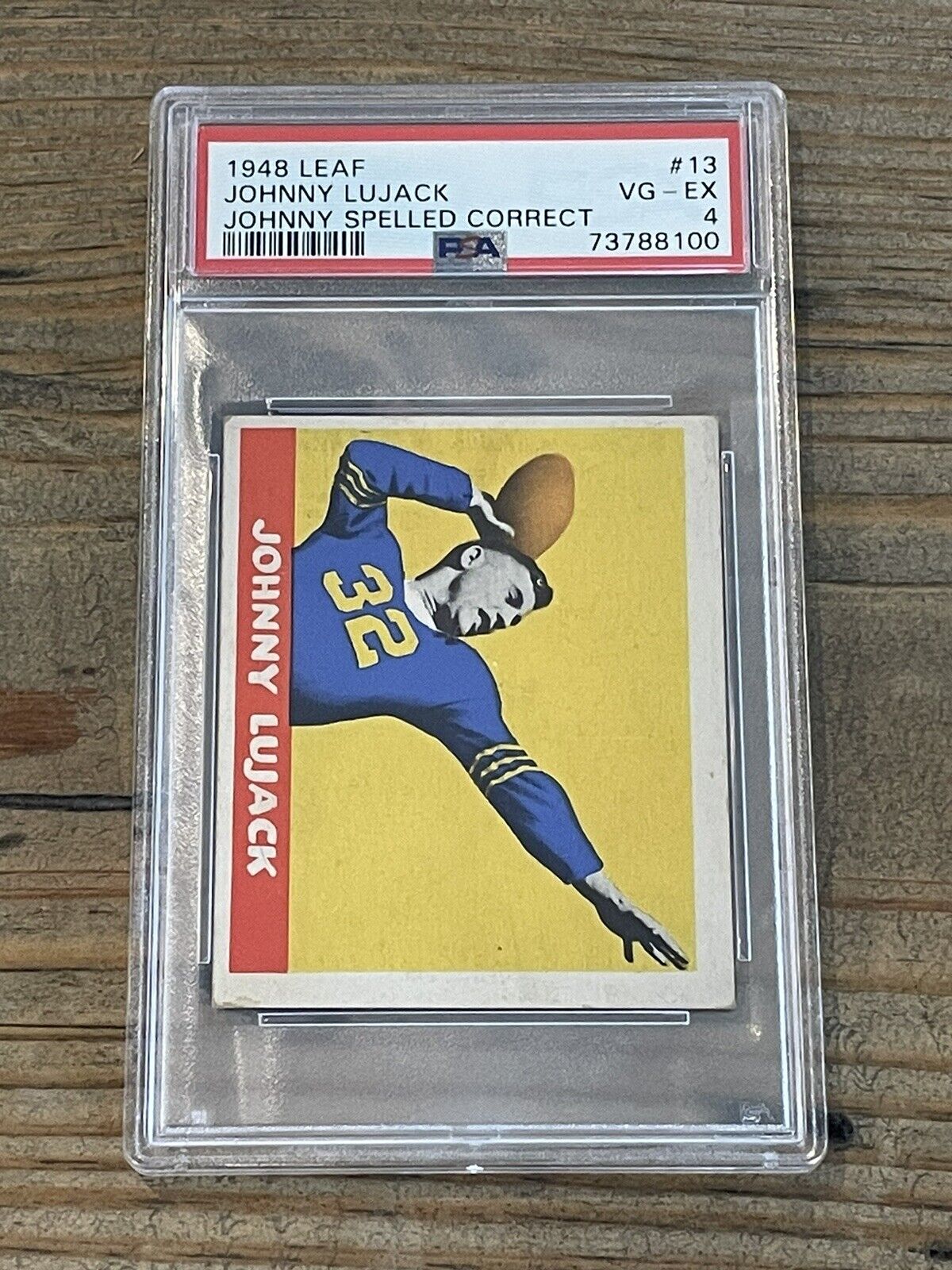 1948 Leaf #13 JOHNNY LUJACK ~CORRECT NAME PSA 4 VG-EX FRESHLY GRADED *Noles2148*